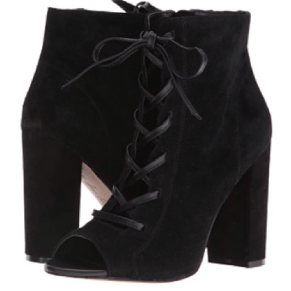 Sam Edelman Suede Leather peep toe boots